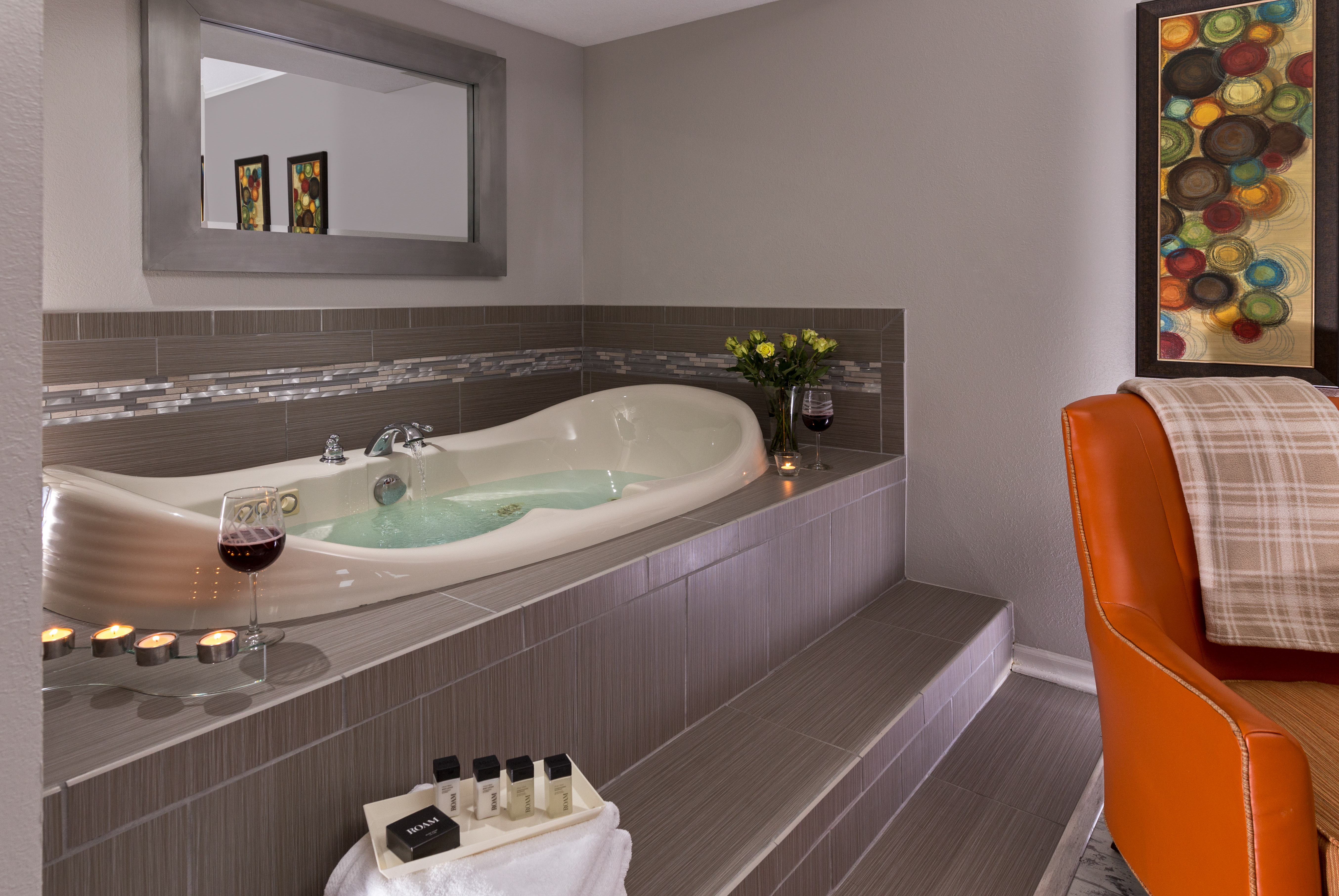 In-room jacuzzi tub